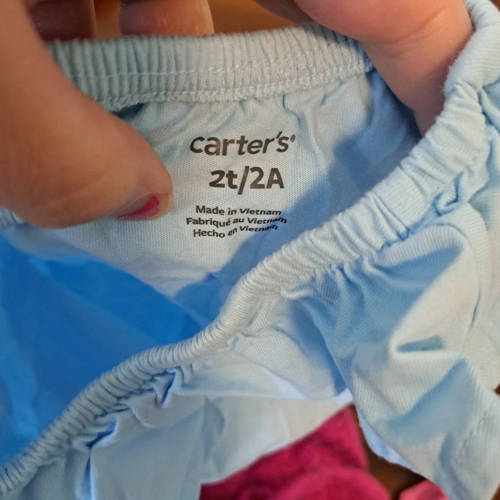 Lot 6 Old Navy Carters Toddler Girls Tops Tank Cami Ruffle Pink Blue 18M 2T